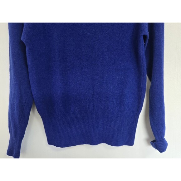 Vintage Rafaella Sweater Womens S Blue Angora Lambs Wool Crewneck Cozy French - Picture 3 of 7